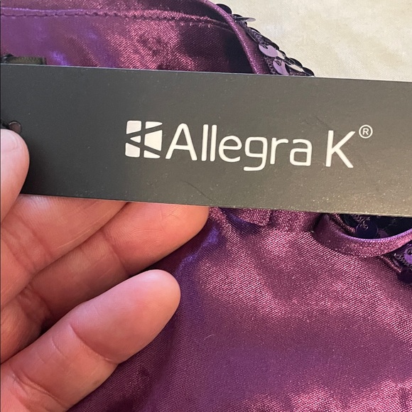 Allegra K Shimmering Purple Sequin dress nwt XL - Picture 12 of 12
